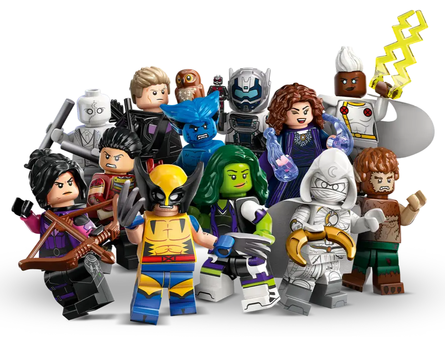 Afbeelding van alle Lego CMF collectible minifiguren Marvel studios series 2. Nu te kopen bij Spellcast.