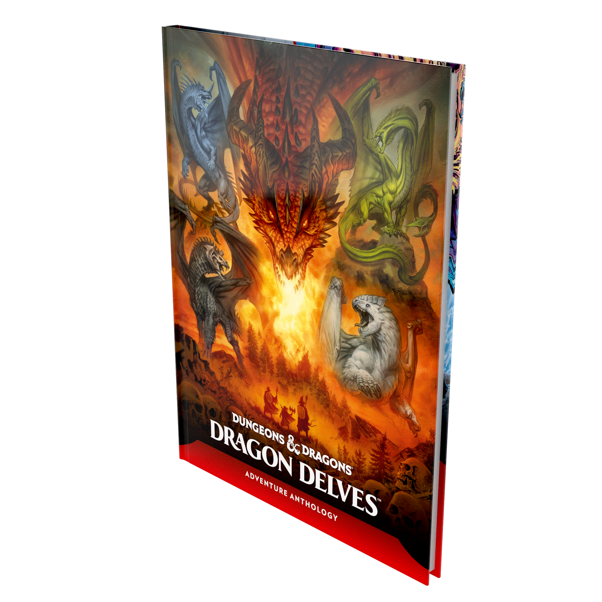 Dungeons and Dragons adventure anthology boek met draken op de voorkant. zijaanzicht2