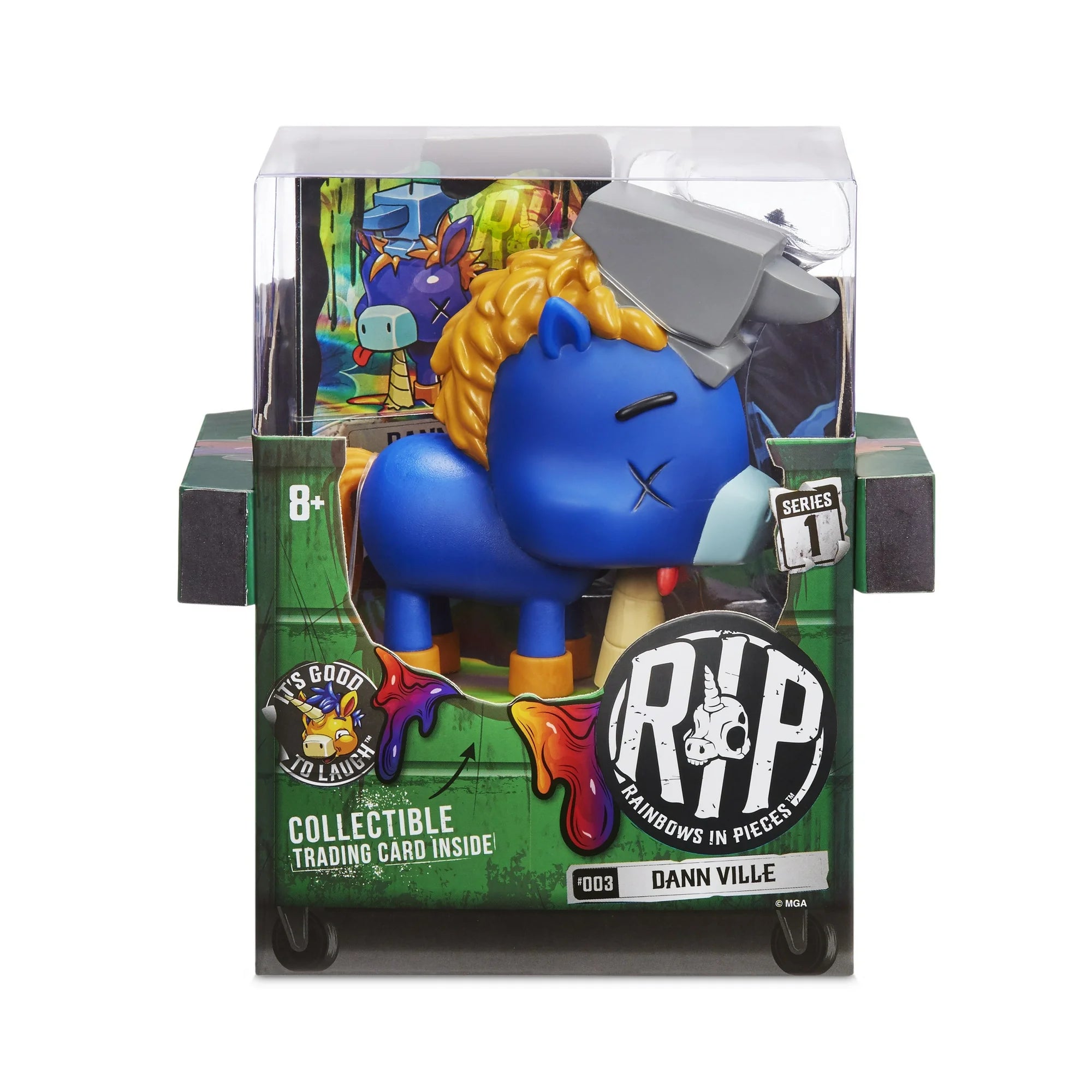 Rainbows in Pieces Dann Ville vinyl collectible figure box met verzamelkaart. Te kopen bij Spellcast.