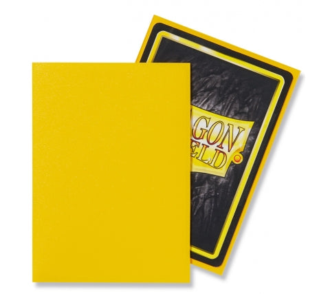 Voorbeeld kleur van Dragon Shield sleeves matte yellow voor TCG