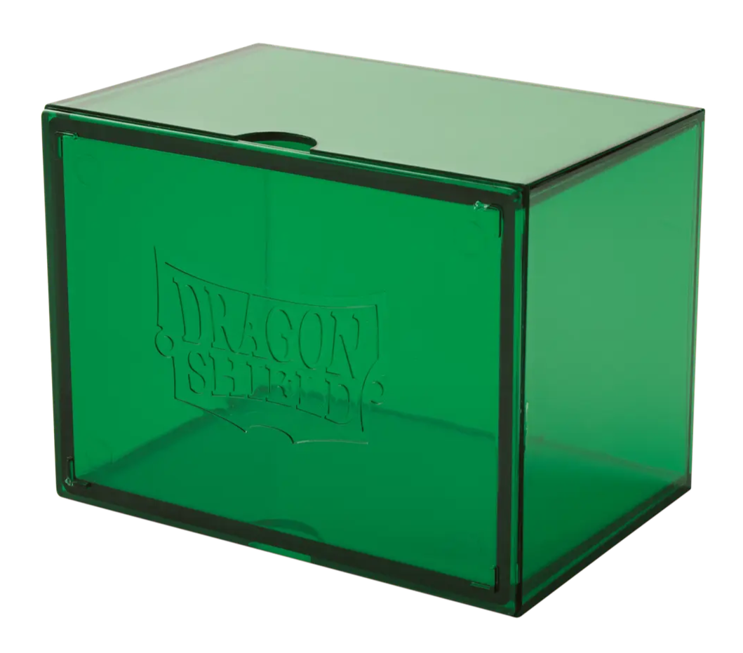 Dragon Shield stapelbare deckbox in de kleur groen. Te kopen bij Spellcast.