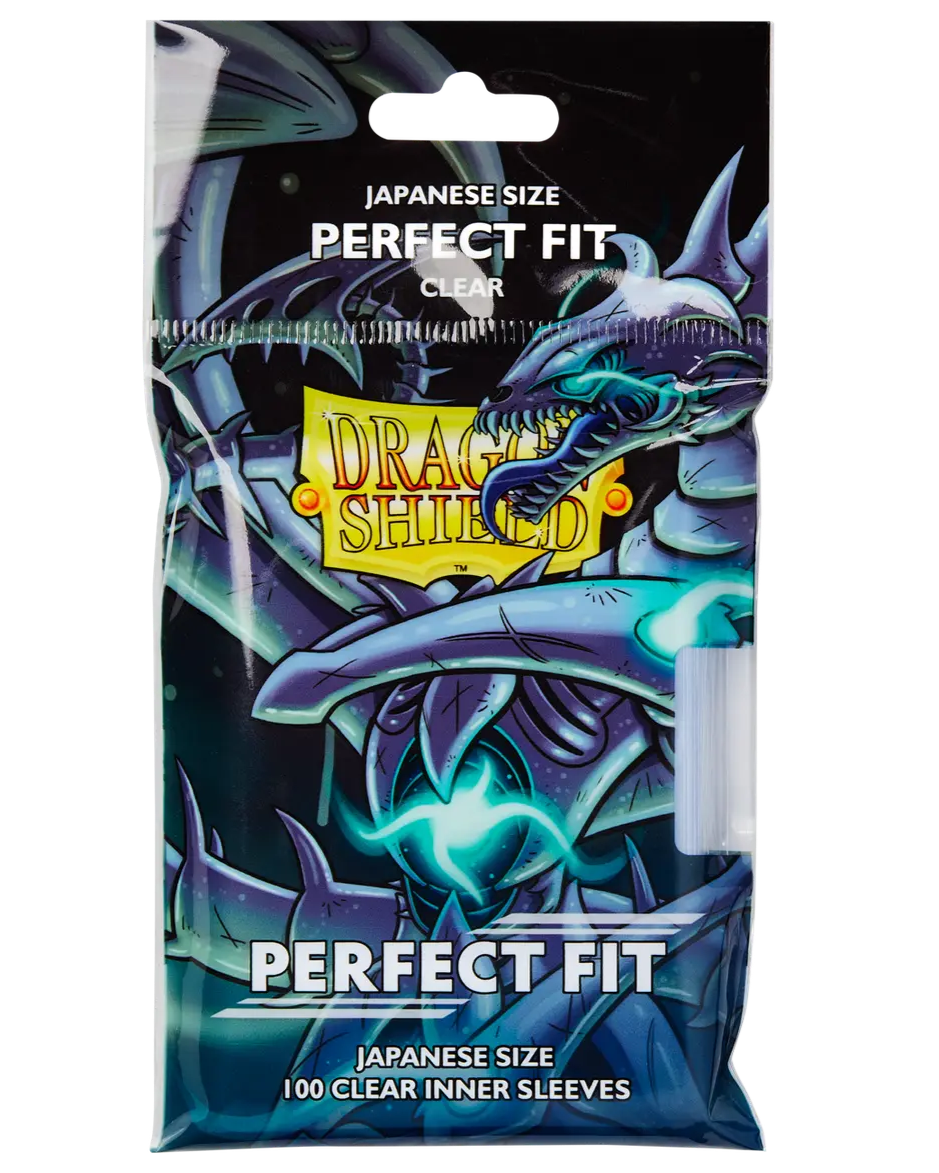 Dragon Shield inner sleeves perfect fit. Met een draak op de verpakking. Te kopen bij Spellcast.