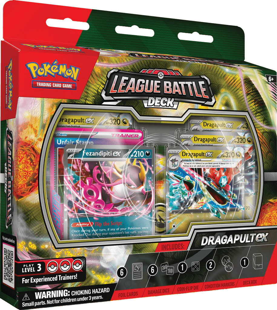 Verpakking van het Pokemon TCG Dragapult EX battle deck. Te koop bij Spellcast.